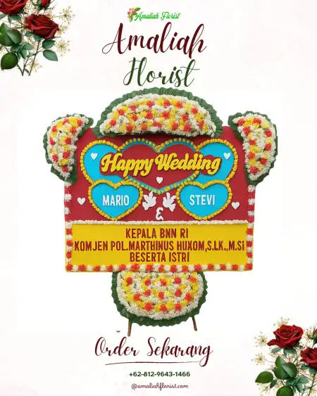 Papan Bunga Pernikahan Ah Poong Sentul